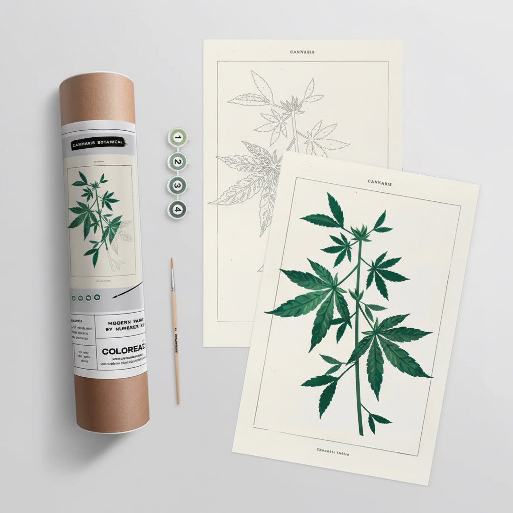 Cannabis Botanical | Modern Paint By Number Kit